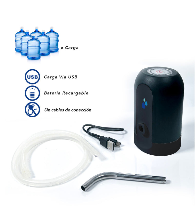 Dispensador de agua para garrafón con batería recargable